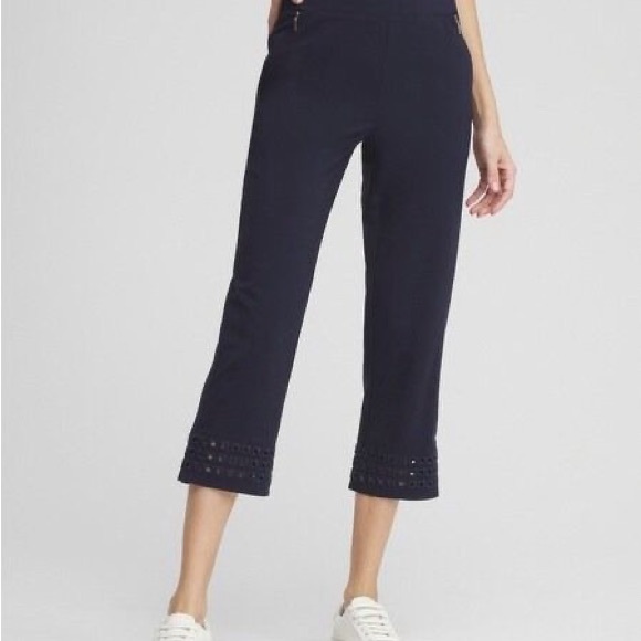 Zenergy by Chico's Pants - Elegant Navy Cropped Joggers